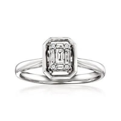 Shop Ross-simons Diamond Cluster Ring In Sterling Silver