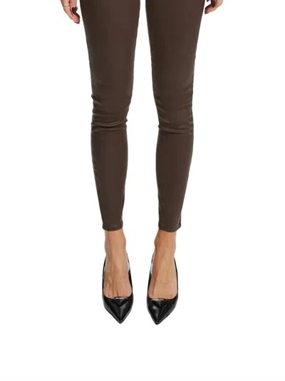 Shop L Agence Margot Skinny Jeans In Cocoa Coated In Multi