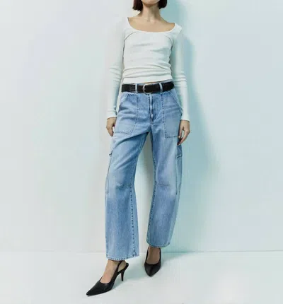 Shop Citizens Of Humanity Marcelle Low Slung Easy Cargo Jeans In Cloud Nine In Blue