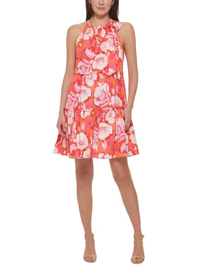 Shop Vince Camuto Womens Linen Mini Halter Dress In Pink