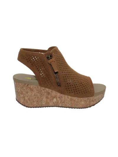 Shop Volatile Ava Wedge Sandals In Tan In Brown