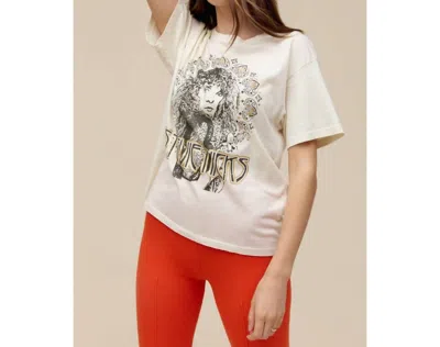 Shop Daydreamer Women's Stevie Nicks Metallic Boyfriend Tee In Ivory In White
