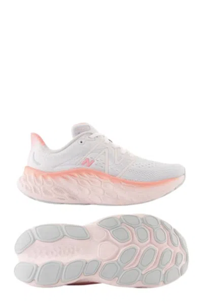 Shop New Balance Men's Fresh Foam X More V4 Running Shoes- B/medium Width In Quartz Grey/washed Pink/grapefruit In White