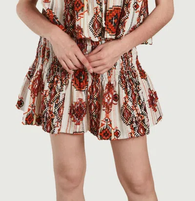 Shop Iro Tomie Printed Skirt In Multico Orange