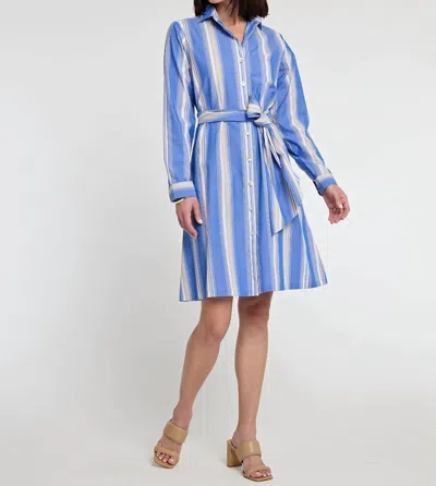 Shop Hinson Wu Tamron Dress In Electric Blue Stripe