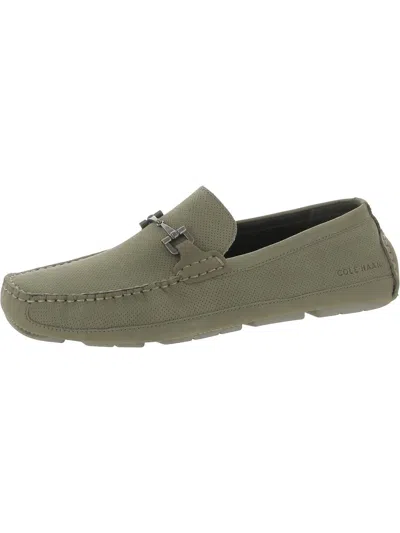 Shop Cole Haan Wyatt Bit Mens Leather Slip-on Driving Moccasins In Green
