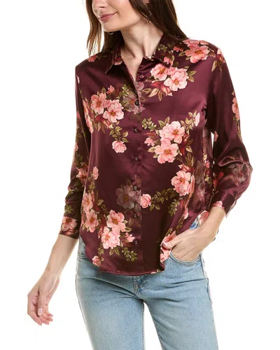Shop Johnny Was Petite Winonna Silk Shirt In Red