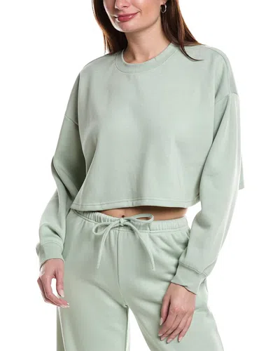 Shop Ivl Collective Cropped Crewneck Sweatshirt In Green