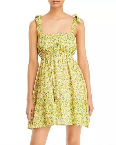 Shop Faithfull The Brand Elwood Mini Dress In Rosemary Floral Print In Green