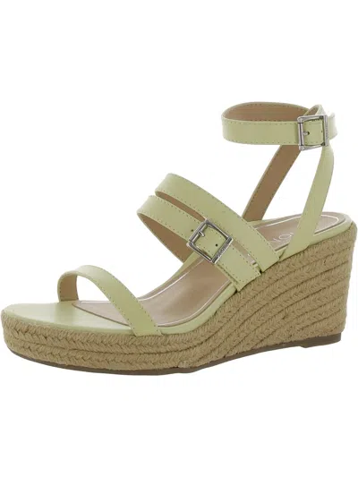 Shop Vionic Sabrina Womens Leather Open Toe Wedge Sandals In Green