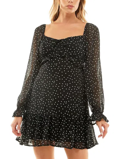 Shop Trixxi Womens Party Mini Fit & Flare Dress In Black