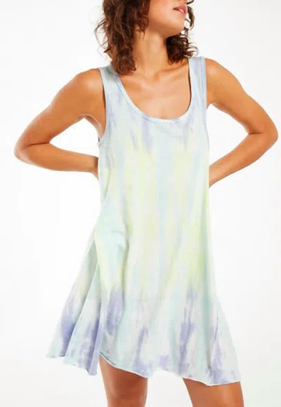 Shop Z Supply Eva Sorbet Skies Tie-dye Dress In Lavender Grey In Blue