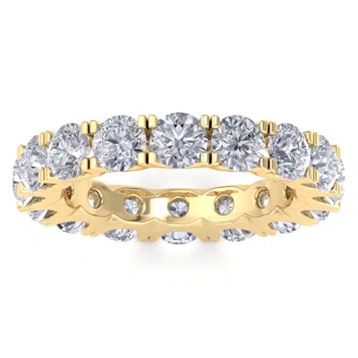 Shop Sselects 14 Karat Yellow Gold 4 1/2 Carat Lab Grown Diamond Eternity Ring In Silver