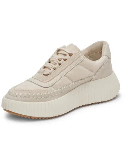 Shop Dolce Vita Dolen Womens Leather Trim Chunky Casual And Fashion Sneakers In Beige