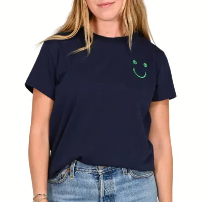 Kerri Rosenthal Suke Tee Smiley In Indigo In Multi