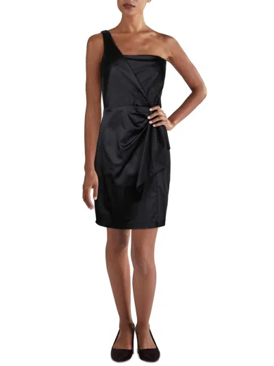 Shop Lauren Ralph Lauren Womens Satin Pleated Cocktail And Party Dress In Black
