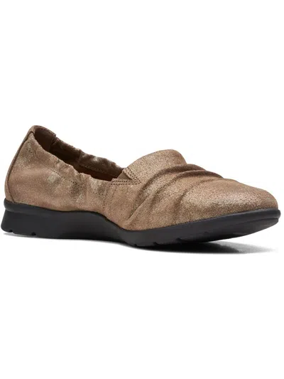 Shop Clarks Jenette Ruby Womens Leather Slip On Loafers In Brown