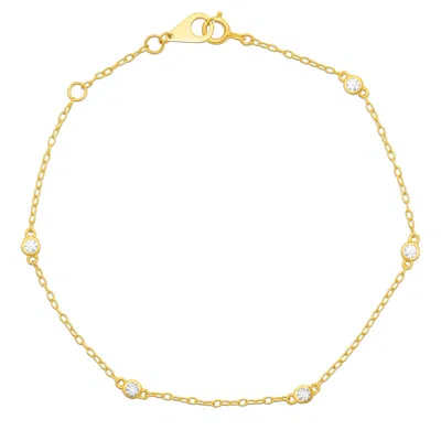 Max + Stone 14k Yellow Gold Station Diamond Bracelet In Gold