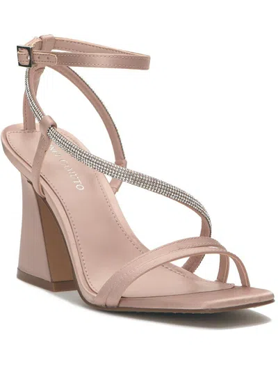 Shop Vince Camuto Kressila 4 Womens Satin Strappy Heels In Beige