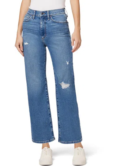 Shop Joe's Womens High-rise Cropped Wide Leg Jeans In Blue