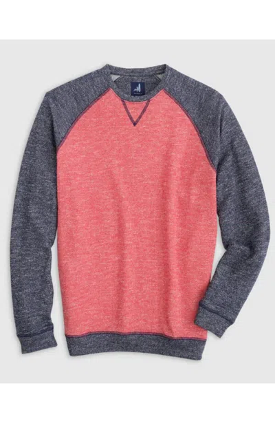 Shop Johnnie-o Men's Dan Colorblock Crewneck Sweatshirt In Malibu Red In Pink