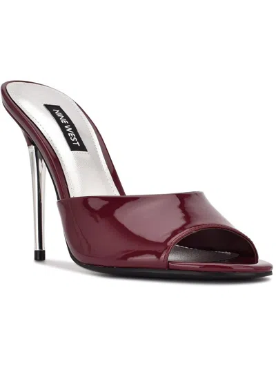 Shop Nine West Divas 3 Womens Patent Dressy Mule Sandals In Red