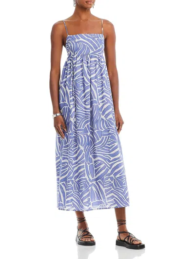 Shop Rails Lucille Womens Cotton Printed Midi Dress In Blue