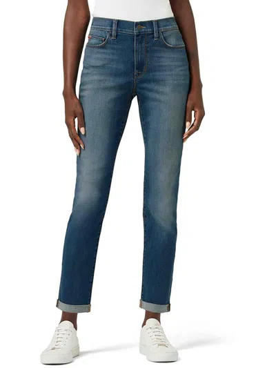 Shop Hudson Natalie Womens Slim Boyfriend Cropped Jeans In Blue