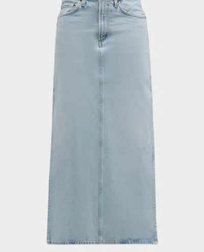 Shop Agolde Women's Astrid Slice Skirt In Fragment In Blue