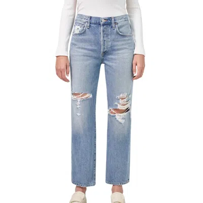 Shop Citizens Of Humanity Emery Crop Relaxed Straight Jean In Heatwave In Blue