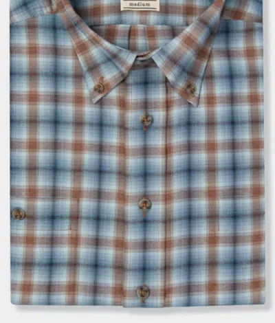 Shop Genteal Men's Untucked Performance Flannel Shirt In Espresso Plaid In Brown