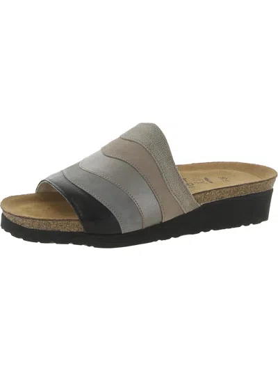 Shop Naot Portia Womens Leather Slip-on Slide Sandals In Grey