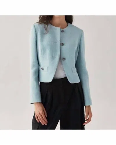 Shop Judith & Charles Cropped Tonal Jacket In Cloud Blue