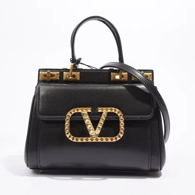 Shop Valentino Alcove Top Handle Leather In Black