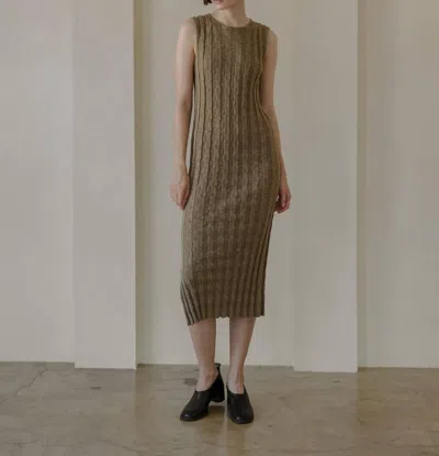 Shop Mod Ref The Elle Midi Dress In Olive In Grey