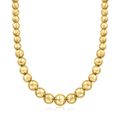 Shop Ross-simons Italian 18kt Gold Over Sterling Graduated Bead Necklace