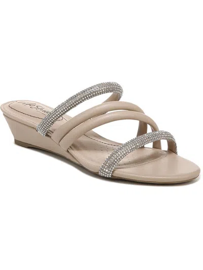 Shop Lifestride Yours Truly 2 Womens Faux Leather Embellished Strappy Sandals In Beige