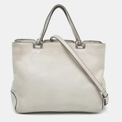 Shop Michael Michael Kors Leather Anabelle Tote In White