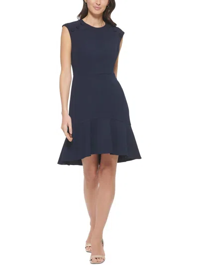 Shop Calvin Klein Womens Work Knee-length Wear To Work Dress In Blue