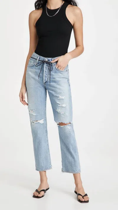 Shop Citizens Of Humanity Katia Straight Jeans In Firecracker In Blue