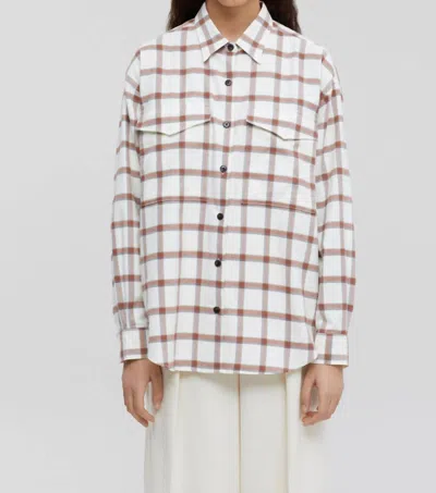 Shop Closed Graphic Check Blouse In Ivory In White