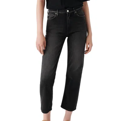 Shop Iro Deen Straight Jean In Black Brushed In Multi