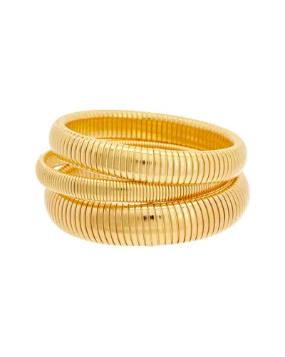 Shop Ben-amun Set Of 3 24k Plated Bangle Bracelets In Gold