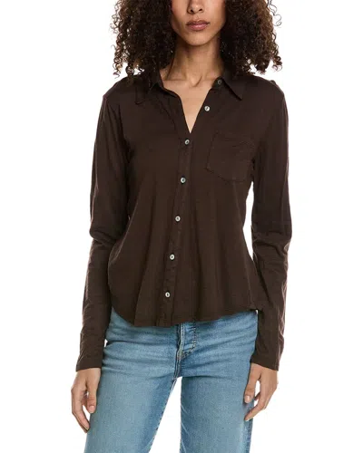 Shop Michael Stars Ayla Button-down Shirt In Black