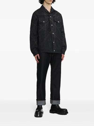 Shop Junya Watanabe Contrast-stitching Denim Jacket