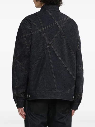 Shop Junya Watanabe Contrast-stitching Denim Jacket