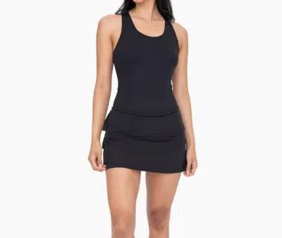 Shop Mono B Ruffle Back Athletic Dress In Black