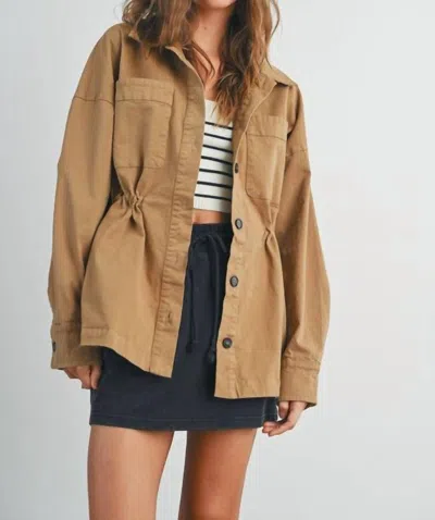 Shop Buttermelon Aurora Fleece Lined Jacket In Khaki In Brown