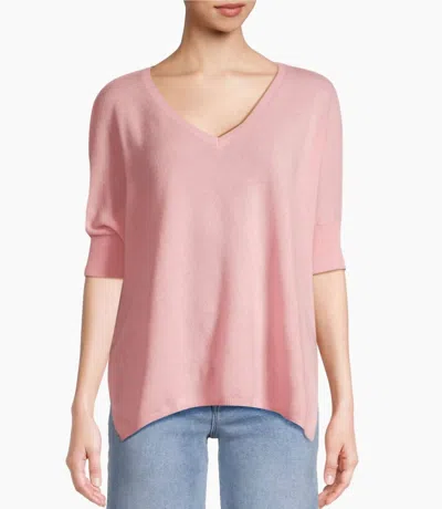 Shop Minnie Rose Cashmere Pow Pow Sweater In Pink Pearl