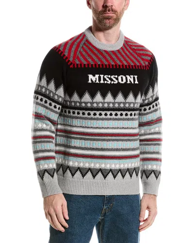 Shop Missoni Wool-blend Crewneck Sweater In Multi